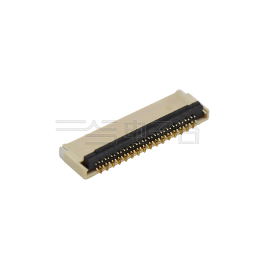 Pitch 0.30mm H0.9mm双排卧贴后掀盖双面接 FPC 33pin 本色 镀全金G/F